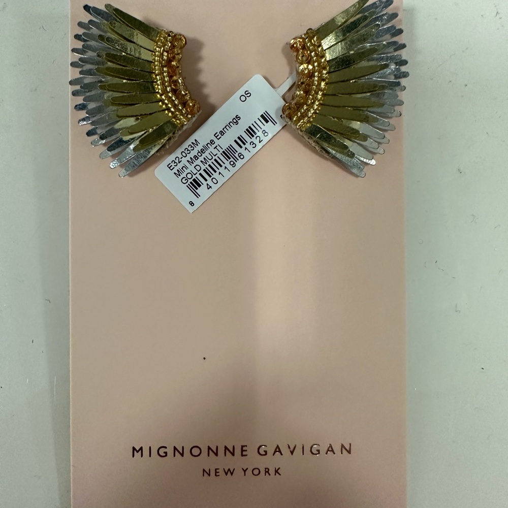 NWT Mignonne Gavigan Gold and Silver multi mini Madeline Earrings